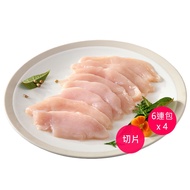 【卜蜂】去皮清雞胸肉-切片 真空6連包x4組(2.7kg/組)