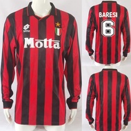 AC Milan Jersey Retro 1993 1994 Long Sleeve Home Classic Football Shirt