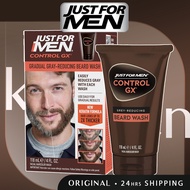Just for Men Control GX Grey Reducing Beard Wash Shampoo with Keratin, Gradually Colors Mustache and