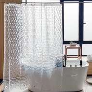 HANYUNNY ผ้าม่านห้องน้ำ EVA โปร่งแสงกันน้ำพลาสติกใสผ้าม่านอาบน้ำ3D ลายกรวดผ้าม่านอาบน้ำห้องน้ำ