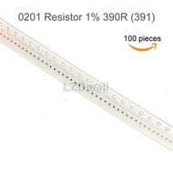 100pcs SMD Chip 0201 Resistor 391 390ohm 1% Resistance 390R Resistors