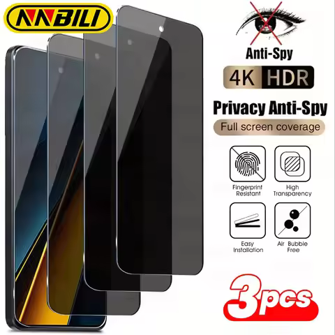 NNBILI 3Pcs Privacy Tempered Glass Screen Protector For Redmi Xiaomi Note 14 13 Pro 4G 5G 12 Pro Plu