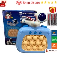 Pop it điện tử hình Phi Hành Gia - Xanh máy chơi game Pop it Tặng kèm 3 pin 200 level có đèn nhạc -