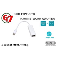TINYTECH TYPE C TO LAN RJ45 ETHERNET NETWORK ADAPTER USB 2.0 (CB-U20C/N100M)