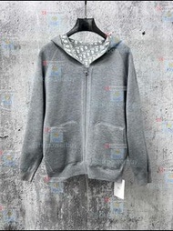 DIor 迪奧】提花連帽雙面穿拉鏈開衫連帽羊絨開衫雙83外套 羽絨 襯衫 毛衣 冷衫