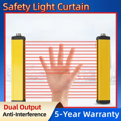 35X30 Safety Light Curtains 0.3-3m Detecting Distance Super Thin Grating Device Protector for Narrow