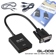Glink ตัวแปลงสัญญาณ VGA  to HDMI Adaptor with Audio