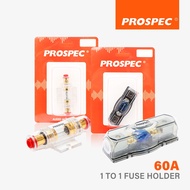 PROSPEC Fuse Holder 60A | Car Audio Amplifier Fuse Holder AGU | Amplifier Fuse Box 4GA 8GA Input 60A