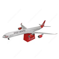 Virgin Atlantic AIRBUS A340-600 diorama papercraft miniature action figure diy handicraft educationa