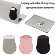 Laptop Mouse Holder Mouse Shape Reusable Adhesive Stick- Mouse Pouch Elastic Mouse Holder for Wirele