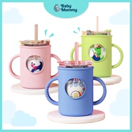 Readystock Baby Silicone Cover Glass Drinking Cup Training Cup Straw Air Botol Kids Bottle Learning Bottle Learning Cup