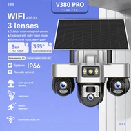 V380 Pro VTS30 Solar IP66 Wireless Outdoor waterproofing Three lens Wifi CCTV Camera Built-in Batter