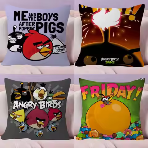 Animation A-A-Angry Birds Cartoon Pillow Cushion Cover Pillowcase Living Room Sofa Home Decor Custom