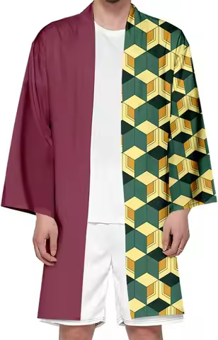 Men's Demon Haori Long Kimono Cardigan Jacket Japanese Style