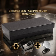 Kotak Jam Tangan Mewah Dengan Alat Potong Jam &Bateri/ Luxury Gift Box with Tools &Battery