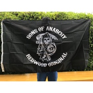 ธง Son of Anarchy ธงแต่งห้อง ขนาด 3x5ฟุต หรือ150x90cm. ถ่ายจากสินค้าจริง บริการเก็บเงินปลายทาง สำหรับคุณ