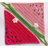 Crochet Bandana Watermelon Triangle Headband Handmade
