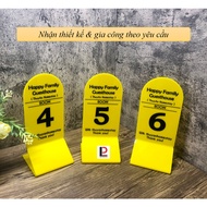 Table card/Number card for restaurant, coffee, L-shaped announcement standee