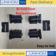 UnihomSG [One SET] Universal Toilet Bifold Door Roller Top &amp; Bottom Replacement for Bi Fold Washroom Toilet Kitchen