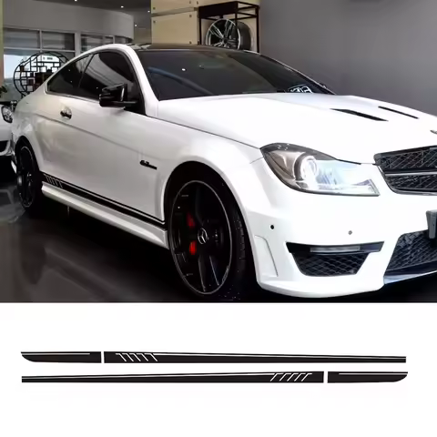 507 Style Side Skirt Racing Stripes Vinyl Decal Sticker for Mercedes Benz W204 S204 Coupe C63 AMG C1