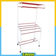 Drying Rack Clothes Towel Hang Dry Wheel Rak Ampaian Roda Sangkut Gantung Jemur Kering Kain Tuala Pakaian Baju