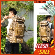 80 liter large capacity backpacking/climbing backpack, 80l camouflage military bag