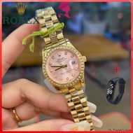 AAA rolex watch for woman Luxury Fashion Diamond Inlaid Calendar Imported Quartz Movement High Quality Stainless Steel Strap Women's Wristwatch 32217
