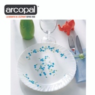 Arcopal Veronica 6pcs 25cm Dinner Plates Set White Decorated Tempered Glass Dinnerware