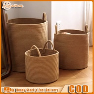 Cotton Woven Laundry Basket Hand-Woven Cotton Rope Bakul Baju Laundry Home Organization Children Toy