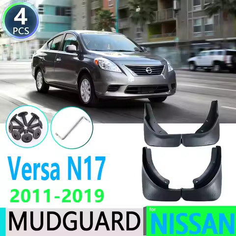 for Nissan Versa Sedan Latio Sunny Almera N17 2011~2019 4pcs Car Fender Mudguard Mud Flaps Guard Spl