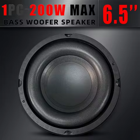 1pc 6.5" Car Subwoofer 200W Audio Speaker 4 Ohm Car Component Stereo Modification for Car & Home The