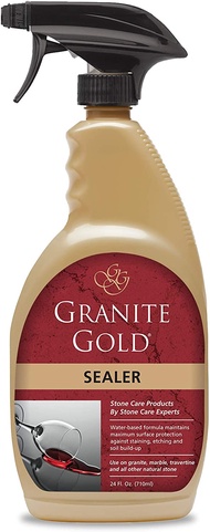Granite Gold Sealer Spray Water-Based Sealing to Preserve and Protect Granite Marble Travertine Natural Stone Countertops - Made in the USA 24 Ounce