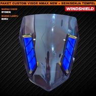 PAKET CUSTOM VISOR WINDSHIELD NMAX NEW STANDAR PLUS SEIN SENJA TEMPEL LED WINDSHIELD NMAX NEW CUSTOM