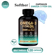 Softher Fish Oil Supplement Omega3 Capsules with DHA Eye Care Joint Health 120 Omega 3 Fish Oil