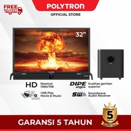 POLYTRON Digital LED TV 32 Inch Cinemax Soundbar Garansi 5th HDMI,USB PLD 32BV1558