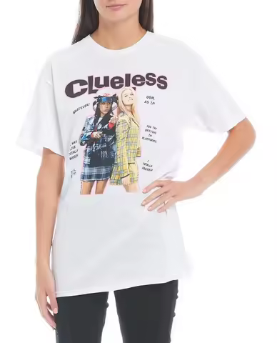 Clueless By Junk Food Clothing Women's Quotes Oversized Tee T-Shirt Men Women Summer Men's T-Shirt C