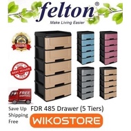 Hot Sales 🔥🔥🔥 [Wikostore]  Felton FDR485 Durable Drawer 5 Tiers (20"W x 16"D x 45"H)