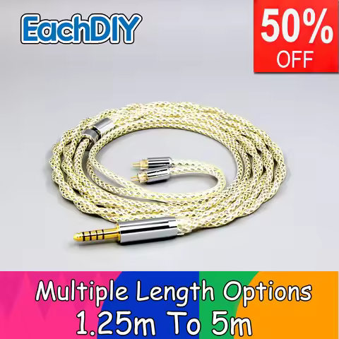 TypeS 23AWG Litz Shielding Silver OCC Earphone Cable For 0.78mm 2pin Vision Ears VE2 VE3 VE4 VE5 VE6