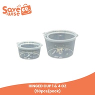 Hinged Sauce Cups with Lid 1oz & 4oz Environmental Friendly Sauce Cup Salad Cup with Lid
