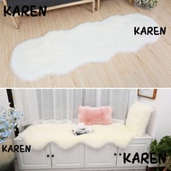 KARENGOODS Long Hair Carpet, Irregular Non Slip Plush Rug, Soft Imitation Wool Home Decor Fluffy Fau