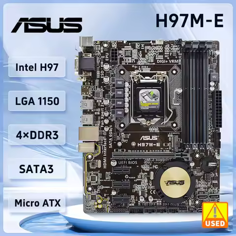 Asus H97M-E Motherboard Intel H97 DDR3 16GB PCI-E 3.0 M.2 USB3.0 PCI-E 3.0 Micro ATX support Core i3