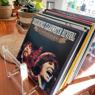 TECHCHIP-2X Clear Vinyl Record Stand Holder for Desktop Album Storage Acrylic Vinyl Record Shelf Dis