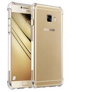 สำหรับ Samsung Galaxy C9 Pro Soft &amp; ยืดหยุ่น TPU กรณีบางเฉียบกันกระแทก 4 มุมกันชนคริสตัลใสปกหลัง