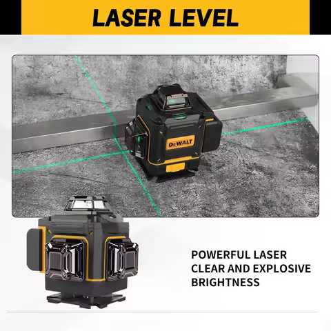 DEWALT 4D 16 Lines outdoor Green Laser Level level 360 ° Horizontal and Vertical Cross Super Strong 