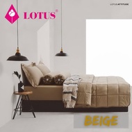 Lotus ผ้าปูที่นอนขนาด 3.5, 5ฟุต, 6ฟุต(ไม่รวมผ้านวม) ชุดเครื่องนอนโลตัสรุ่น ATTITUDE สีพื้น ทอ 490 เส้นด้าย นุ่มที่สุด รหัส LAT-BEIGE สีเบจ