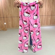 Hello kitty pants Flannel Pajama pants Thickened pants Pajamas Home