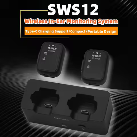 M-VAVE WP-12 Wireless Earphone Monitor System | 2.4GHz 1T2R System w/Ultra-Latency 24H Playback | 18