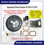 R175A GEAR FLYWHEEL STARTER / GIGI STARTER RODA GILA UNTUK MESIN DIESEL 1 CYLINDER