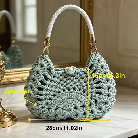 Women's Handbag, Bohemian Style Bag, New Handmade Crochet Bag, Commuter Bag, Cosmetic Bag, Portable 
