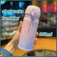 Starbuck แก้วเก็บความร้อน350Ml น่ารักสีม่วงกระต่ายการ์ตูน Co-Brand ขวดน้ำเด็กกล่องของขวัญเกาหลี Bounce ถ้วยครอบ